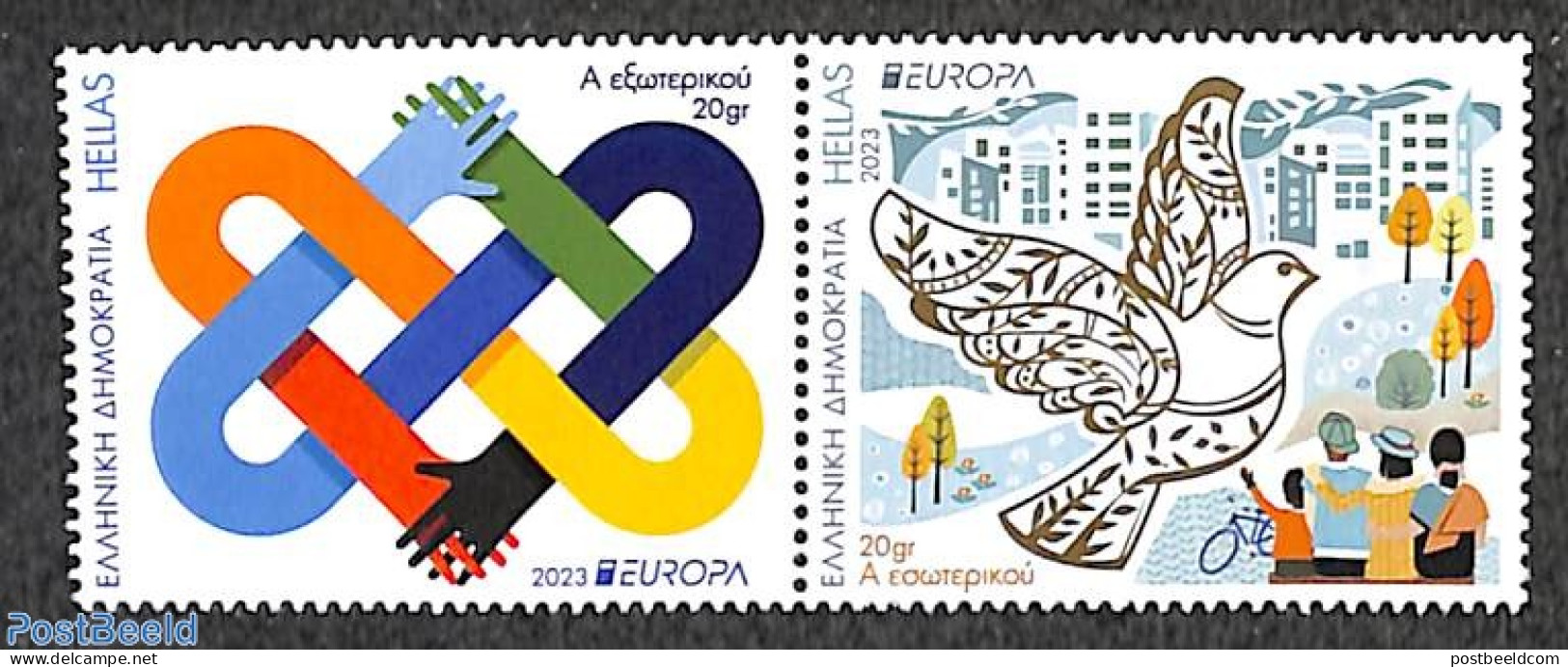 Greece 2023 Europa, Peace 2v [:], Mint NH, History - Various - Europa (cept) - Peace - Joint Issues - Ungebraucht