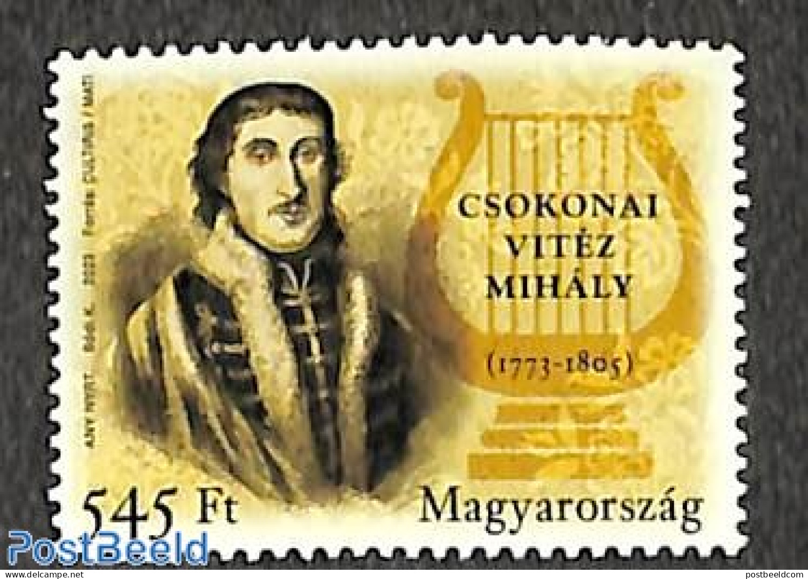 Hungary 2023 Csokonai Vitez Mikaly 1v, Mint NH, Art - Authors - Unused Stamps