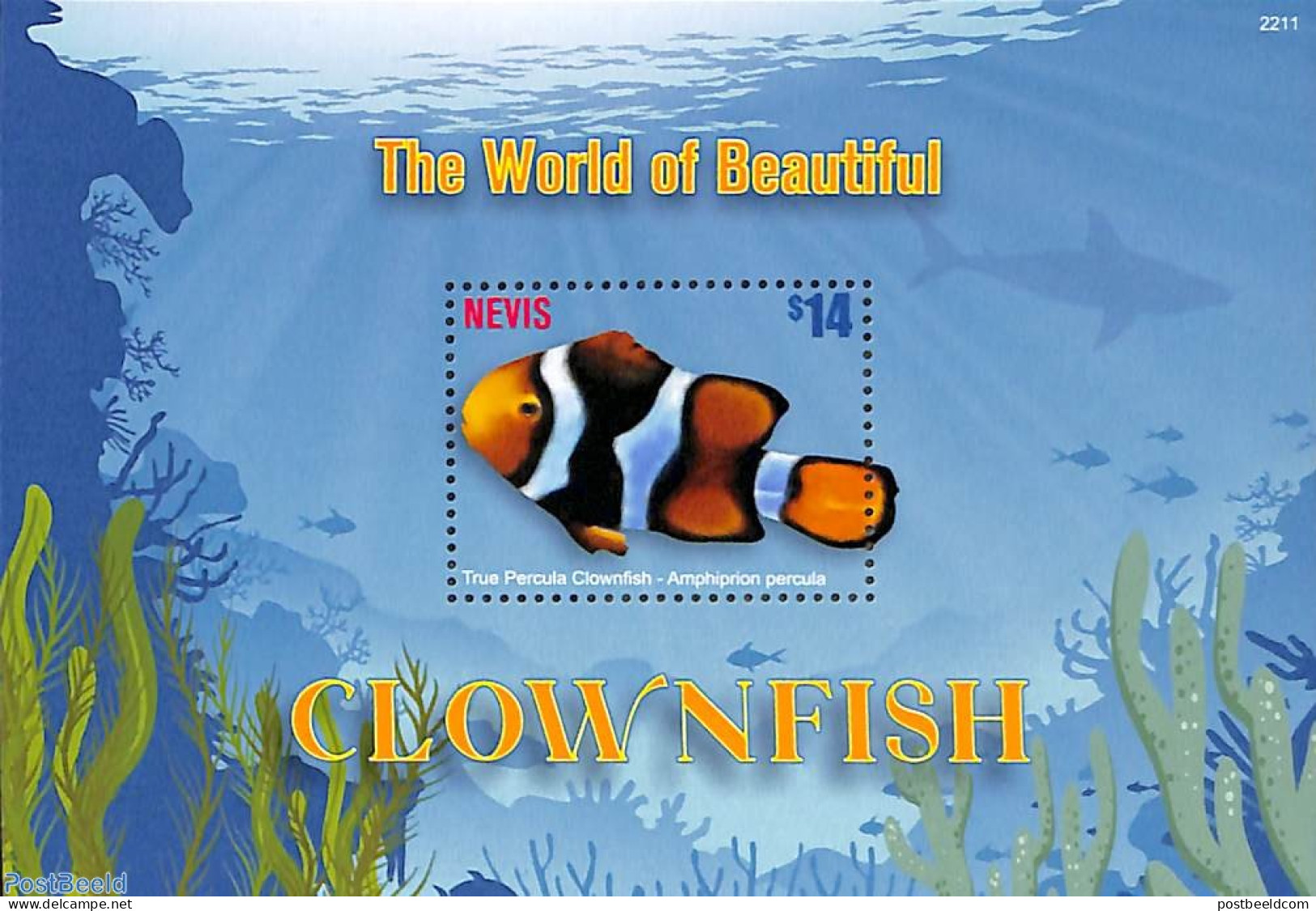 Nevis 2022 Clownfish S/s, Mint NH, Nature - Fish - Pesci