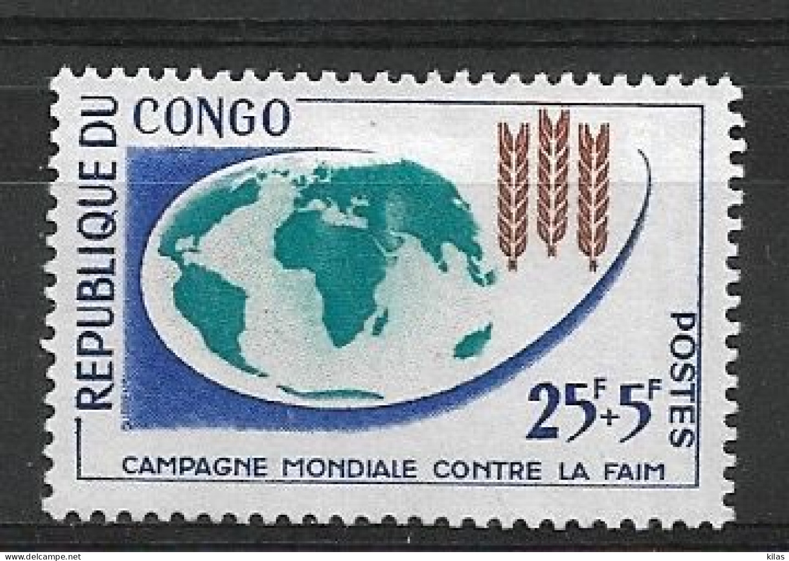 CONGO 1963 FREEDOM FROM HUNGER MNH - Levensmiddelen