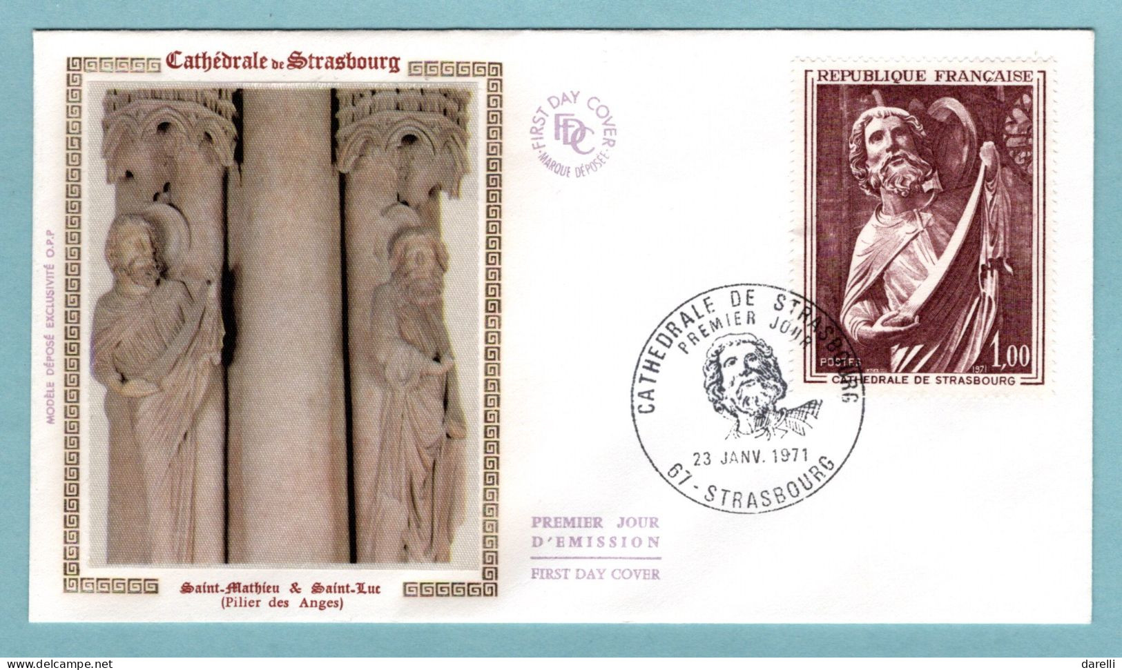 FDC France 1971 - Cathédrale De Strasbourg YT 1654 - 67 Strasbourg (soie) - 1970-1979