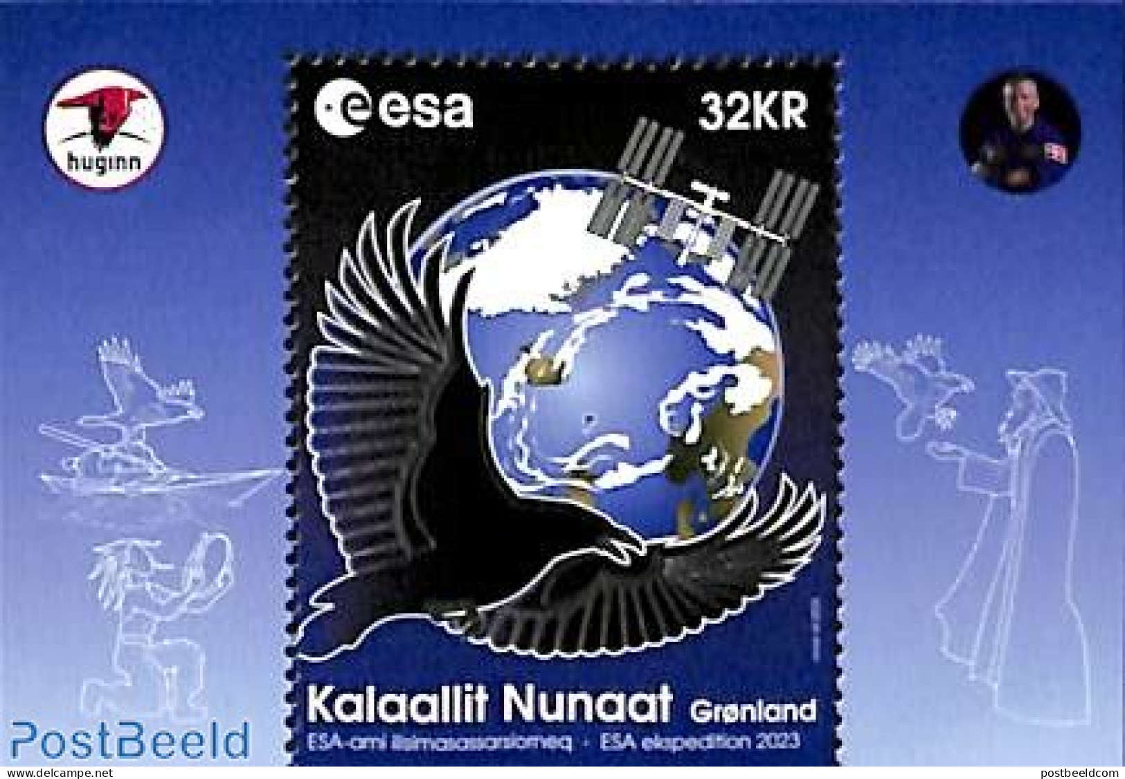 Greenland 2023 Mission Huginn S/s, Mint NH, Nature - Transport - Various - Birds - Space Exploration - Joint Issues - .. - Unused Stamps