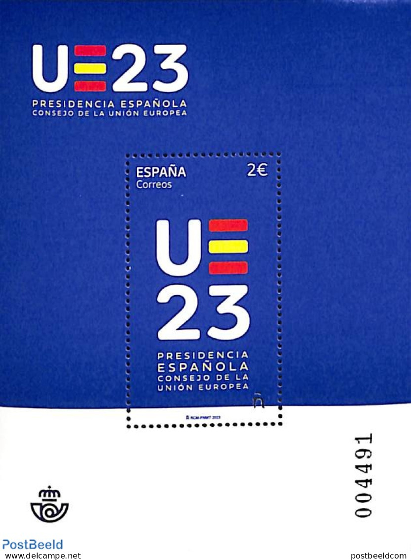 Spain 2023 European Council Presidency S/s, Mint NH, History - Europa Hang-on Issues - Ungebraucht