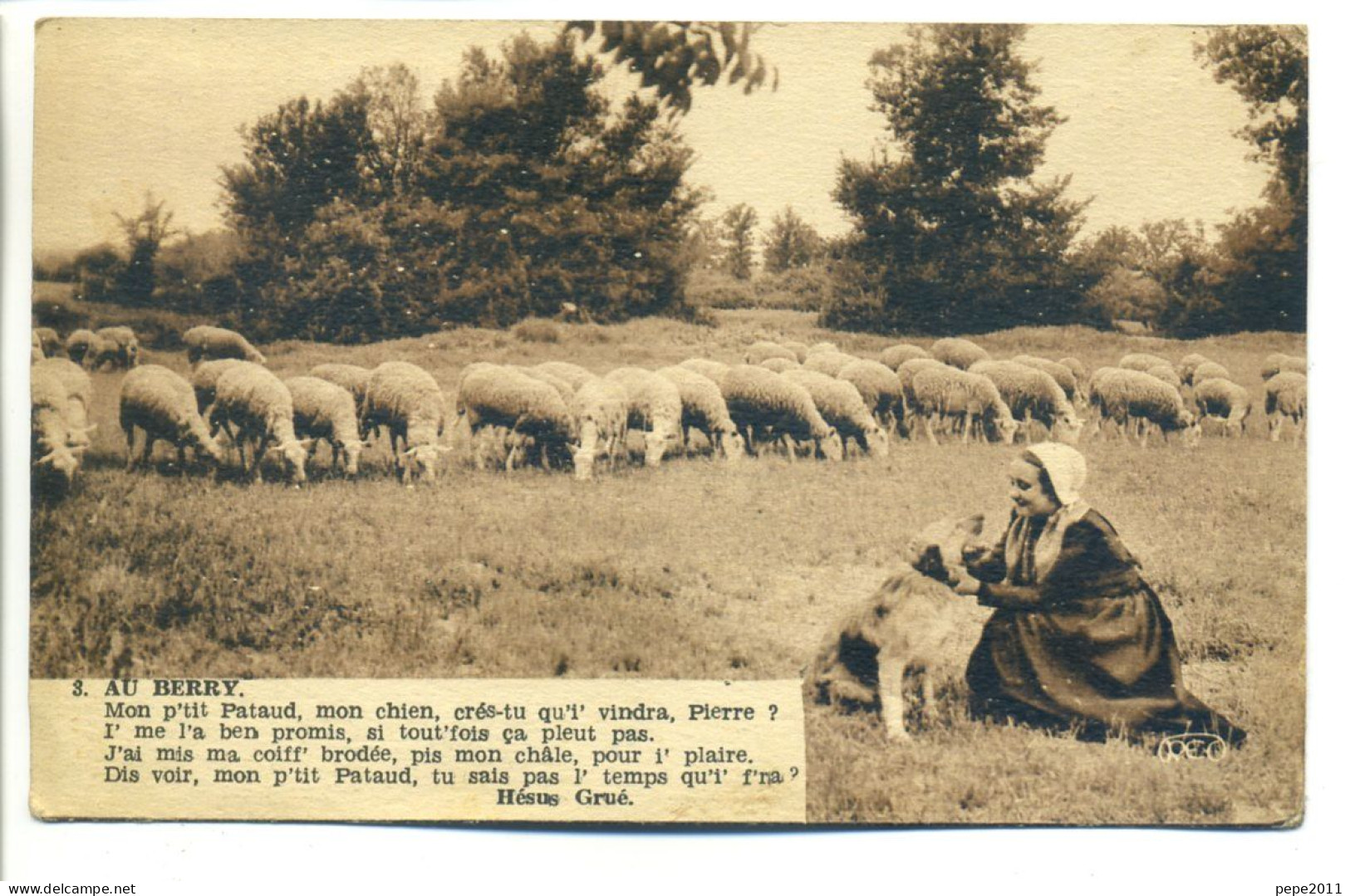 CPA 18  Châteauneuf Sur Cher - Concours Agricole 1950 - Menu De Hôtel Du Bœuf Sur Carte "Au Berry"   Bergère Et Moutons - Chateauneuf Sur Cher