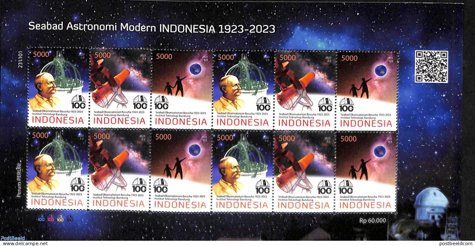 Indonesia 2023 Seabad Modern Astronomy M/s, Mint NH, Science - Astronomy - Astrologie