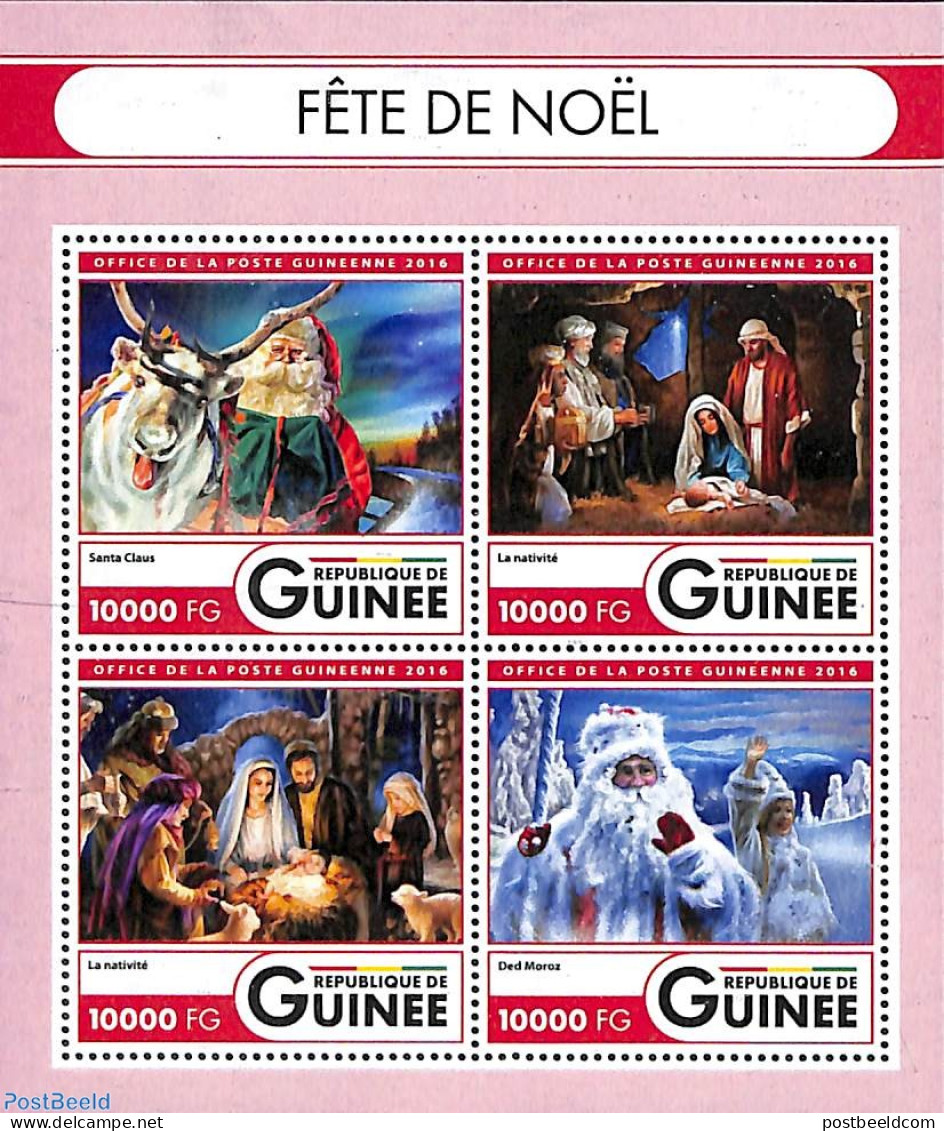 Guinea, Republic 2016 Christmas 4v M/s, Mint NH, Religion - Christmas - Navidad