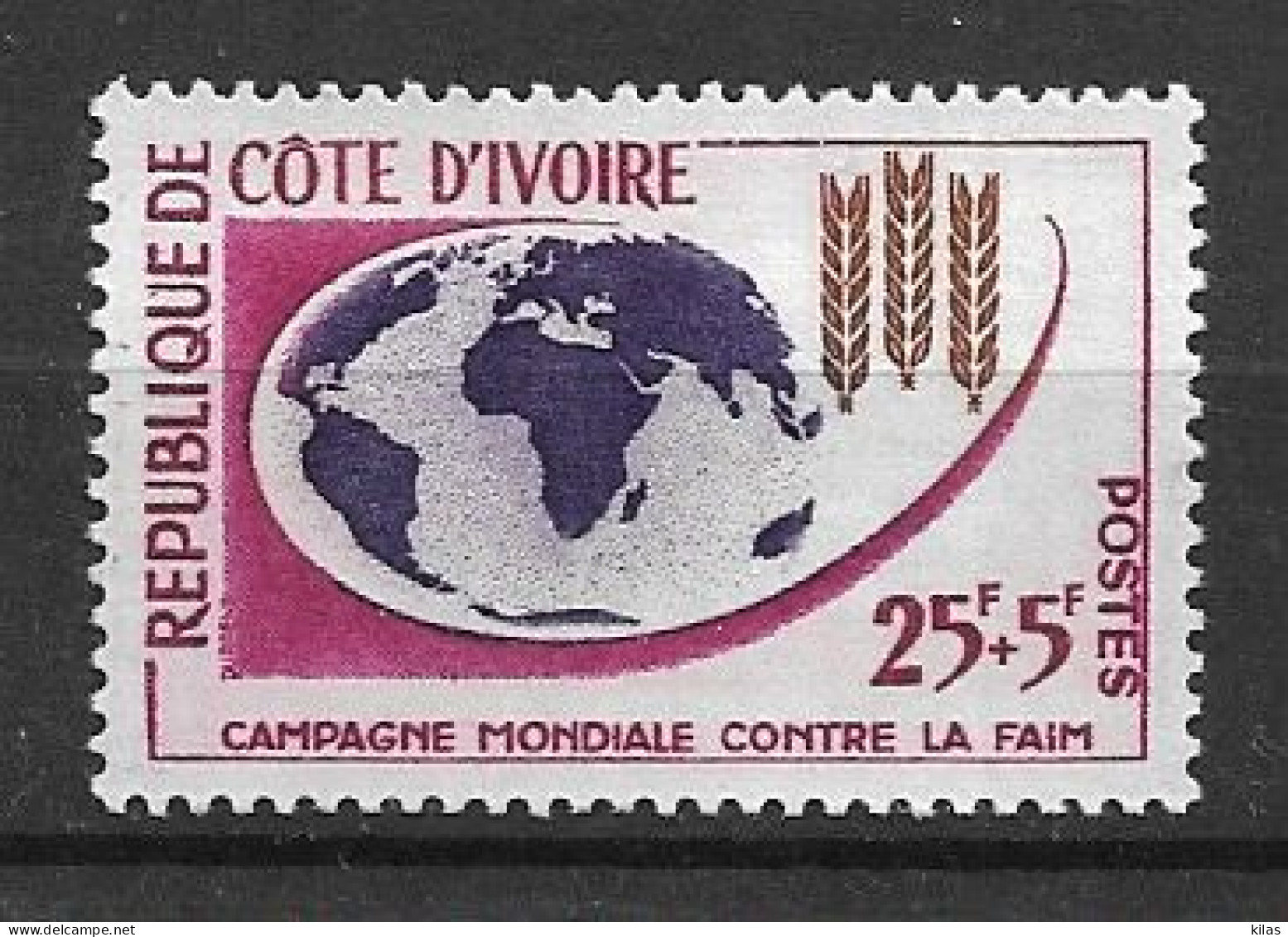 COTE D'IVOIRE 1963 FREEDOM FROM HUNGER MNH - Levensmiddelen