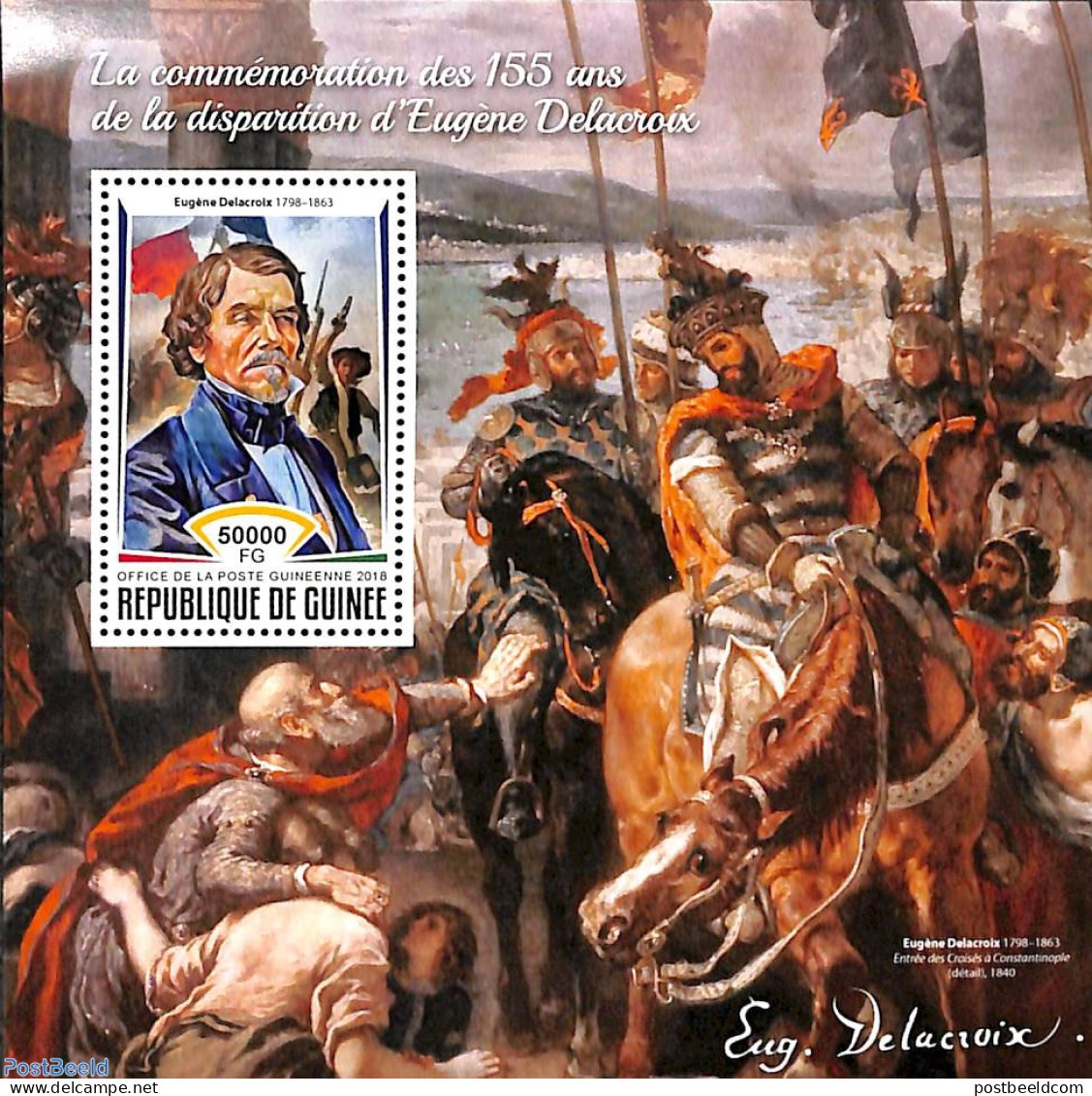 Guinea, Republic 2018 Eugène Delacroix S/s, Mint NH, Art - Paintings - Altri & Non Classificati