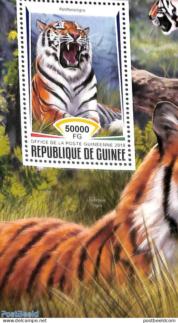 Guinea, Republic 2018 Tigers 4v M/s, Mint NH, Nature - Animals (others & Mixed) - Cat Family - Andere & Zonder Classificatie