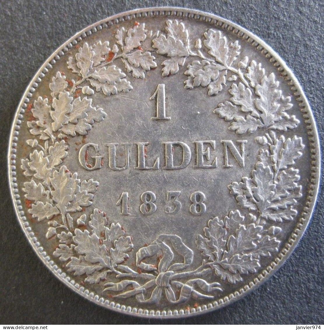 Allemagne. Wurtemberg 1 Gulden 1838 Wilhelm I , En Argent , KM# 574 - Taler En Doppeltaler
