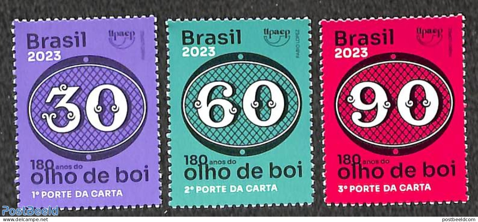 Brazil 2023 180 Years Bull's Eye Stamps 3v, Mint NH, Stamps On Stamps - Ongebruikt