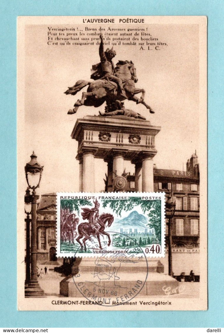 Carte Maximum 1968 - Vercingétorix - YT 1495 - 63 Clermont-Ferrand - 1960-1969