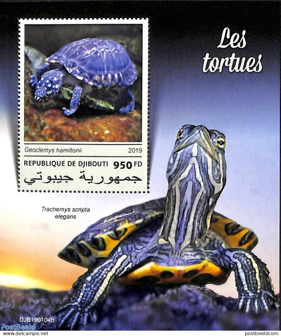 Djibouti 2019 Turtles S/s, Mint NH, Nature - Reptiles - Turtles - Djibouti (1977-...)