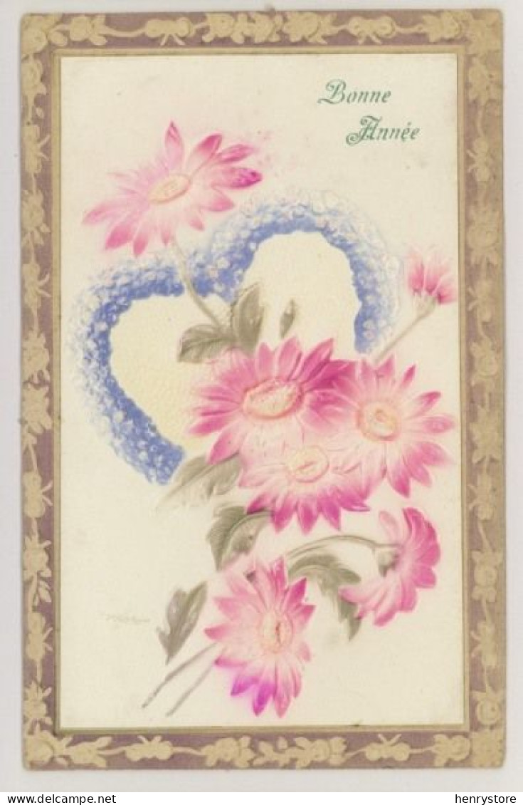 Lot De 16 Cartes De Voeux, Début 1900 - Gaufrées, Celluloïde - Fleurs, Muguet, Hirondelles, Brouette, Roses, Marie - New Year