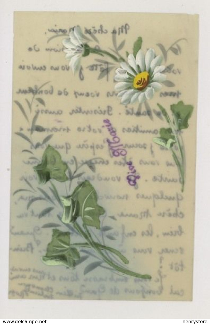 Lot de 16 cartes de voeux, début 1900 - Gaufrées, Celluloïde - Fleurs, Muguet, Hirondelles, Brouette, Roses, Marie