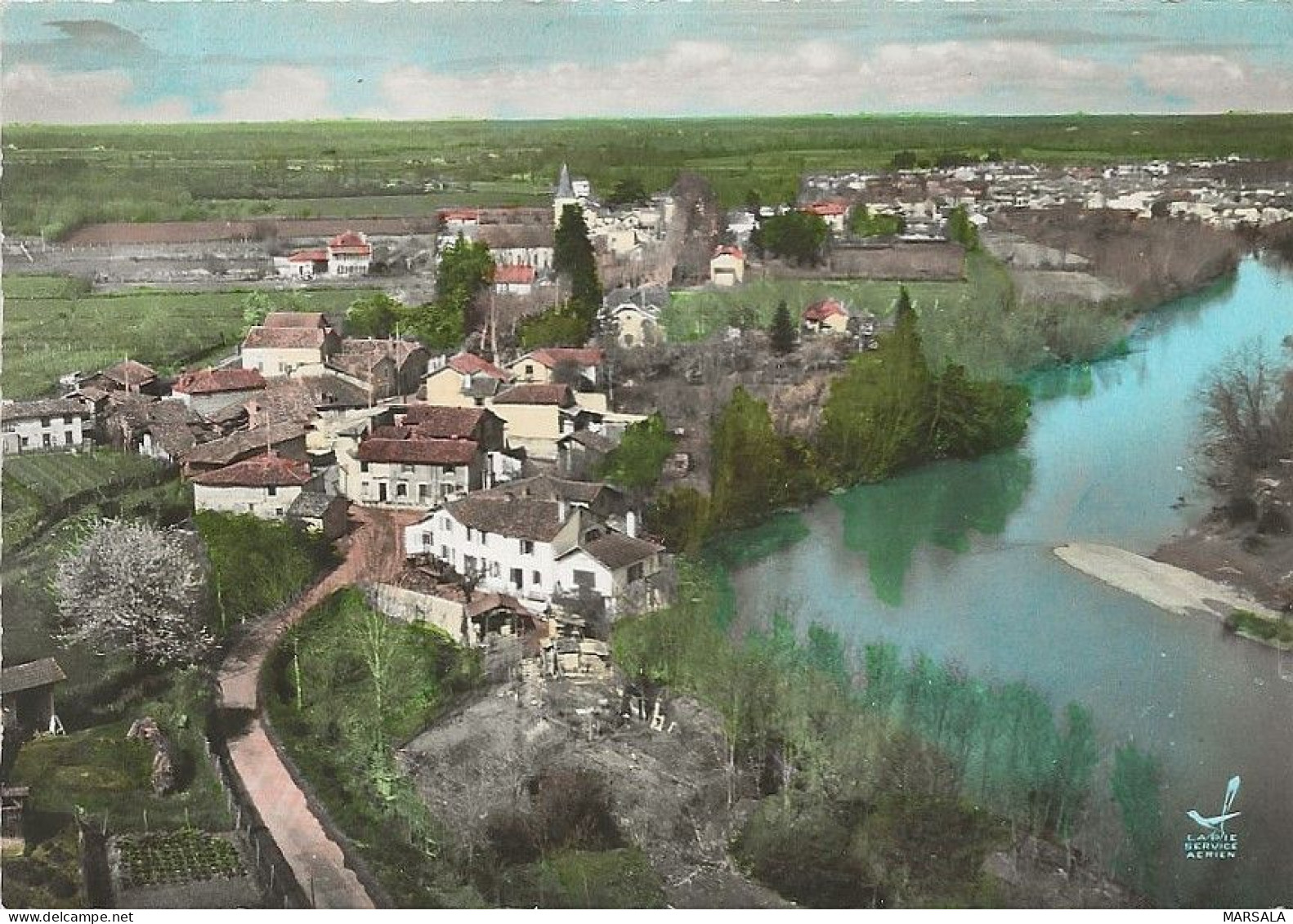 CPSM  Cazeres Sur Adour Sur Les Bords De L'Adour - Autres & Non Classés