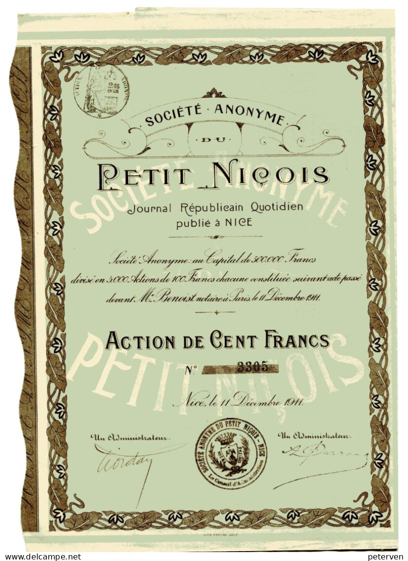 S.A.du PETIT NICOIS - Journal Républicain Quotidien - Industry