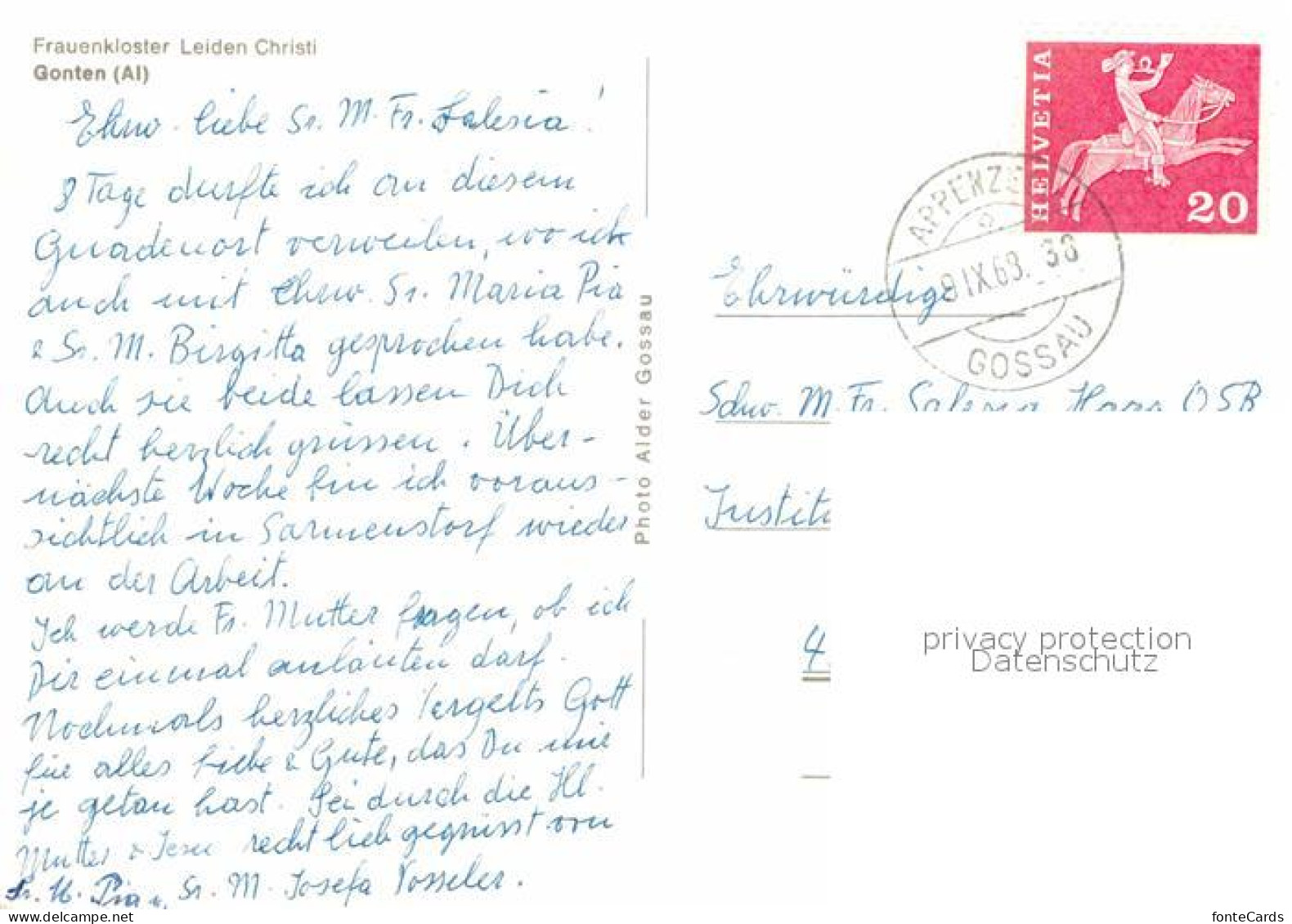 12678479 Gonten Frauenkloster Leiden Christi Gonten - Sonstige & Ohne Zuordnung