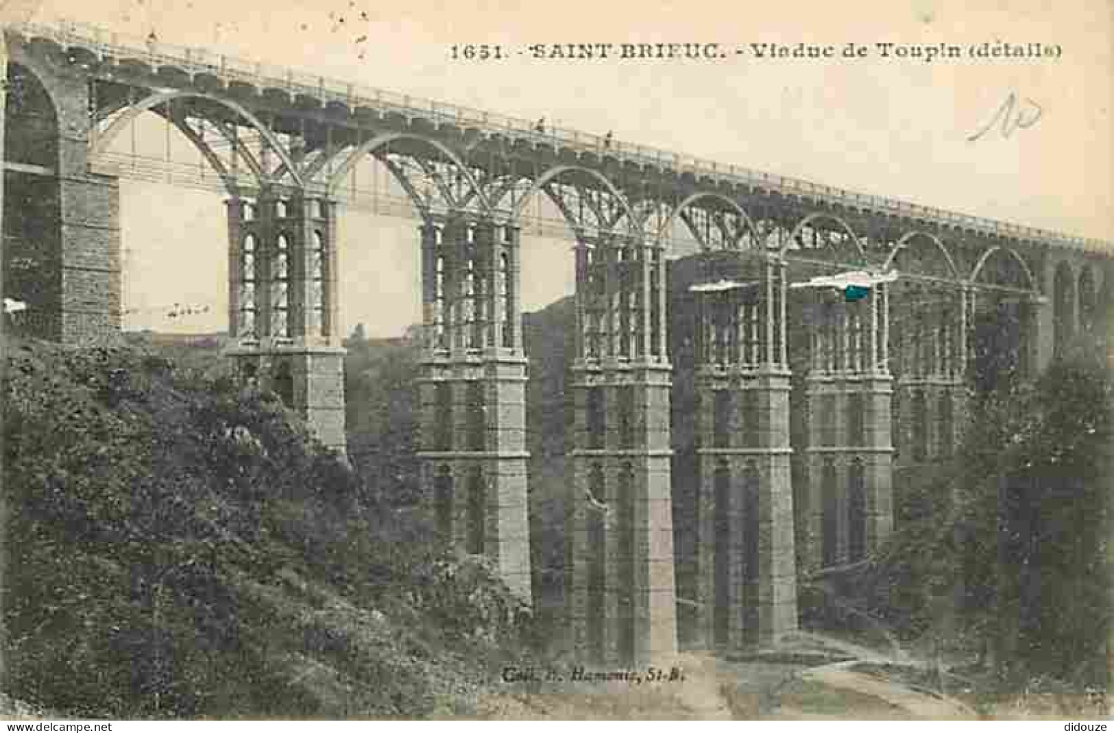 22 - Saint Brieuc - Viaduc De Toupin - Détails - Correspondance - Oblitération Ronde De 1918 - Etat Petit Coups à L'avan - Saint-Brieuc