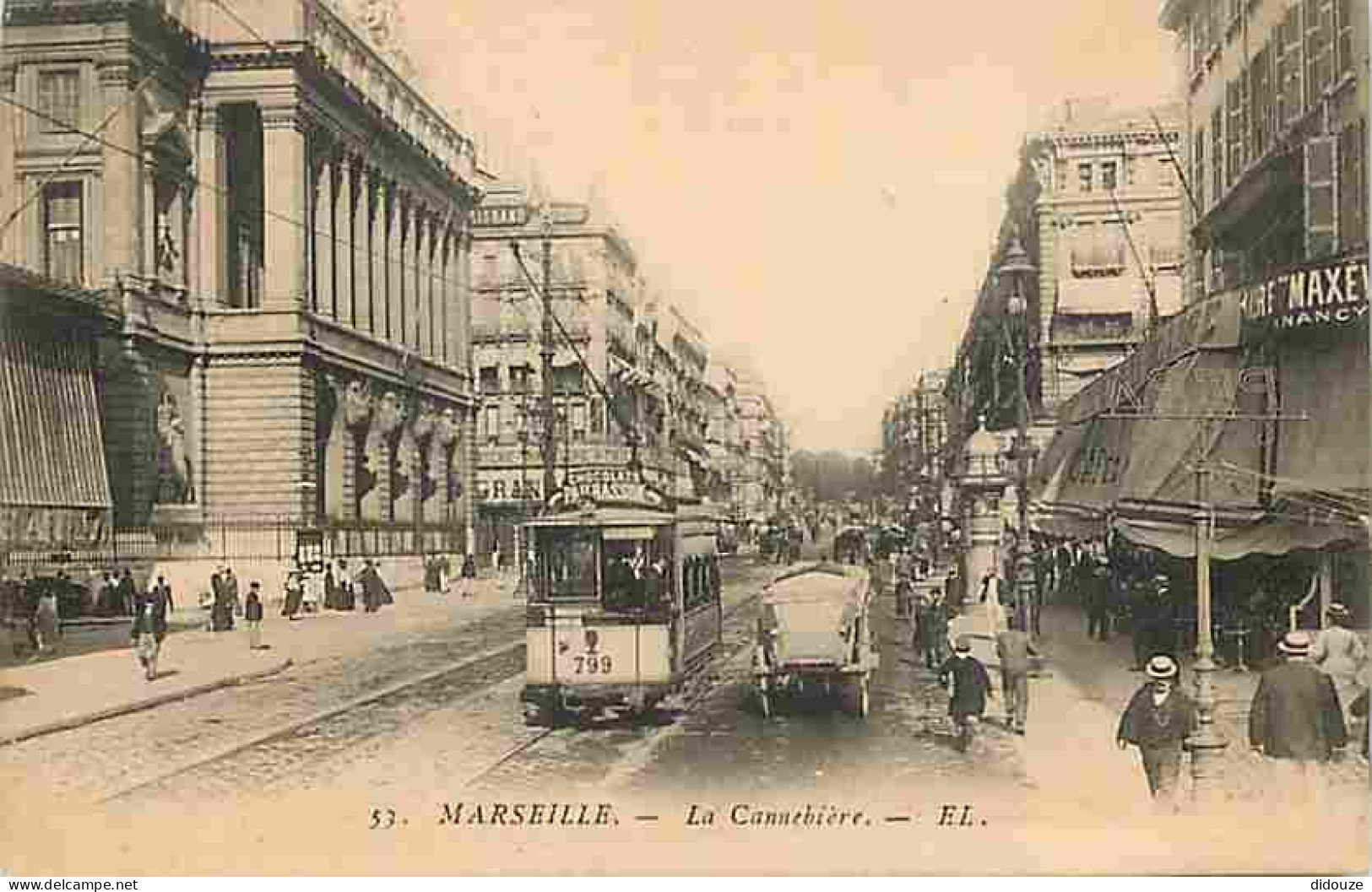 13 - Marseille - La Cannebière - Animée - Tramway - CPA - Voir Scans Recto-Verso - Canebière, Stadtzentrum
