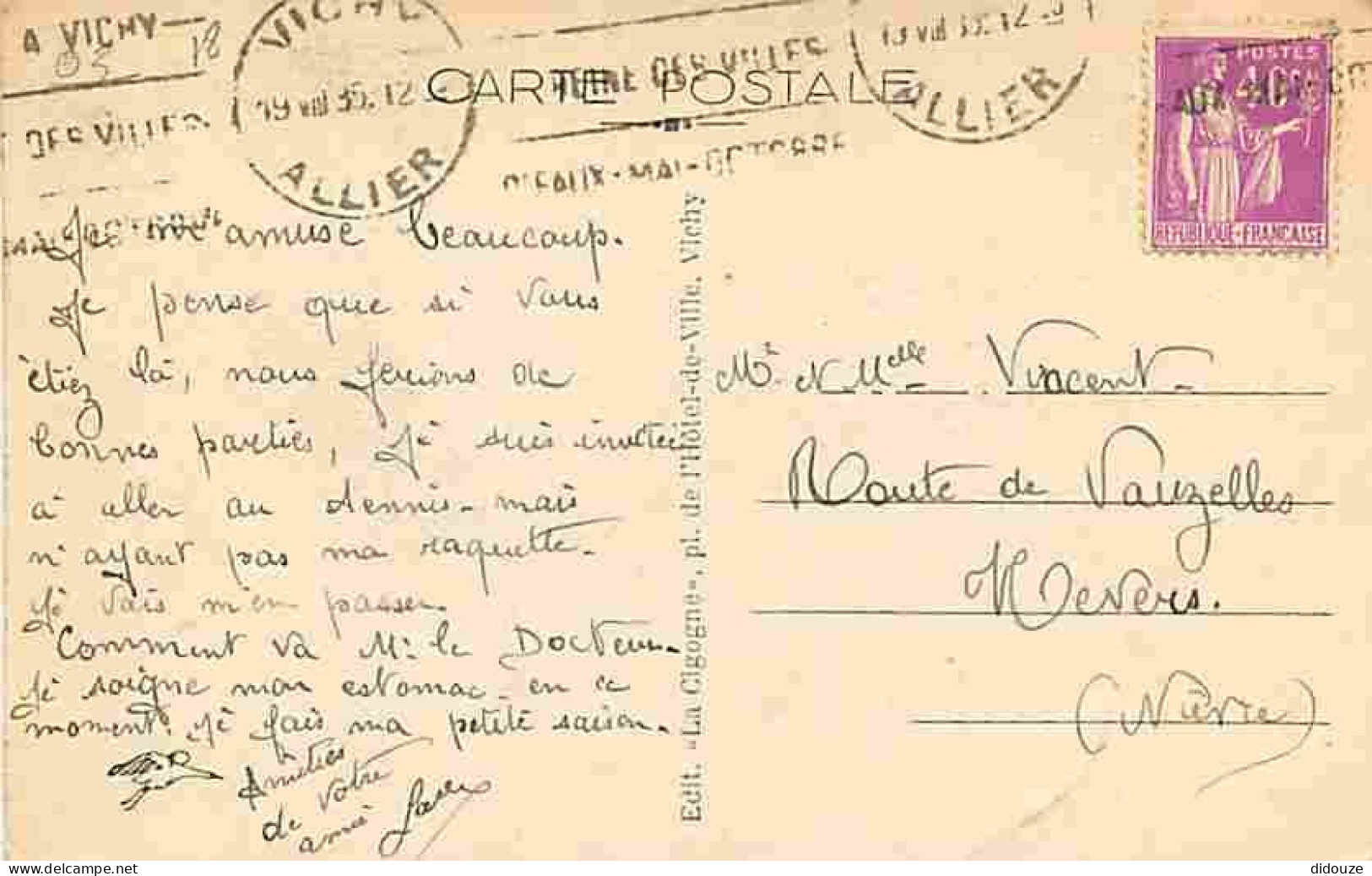 03 - Vichy - La Nouvelle Poste - Animée - CPA - Voir Scans Recto-Verso - Vichy