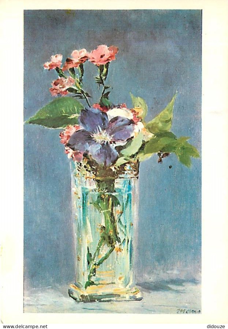 Fleurs - Art Peinture - Edouard Manet - Oeillets Ef Clématite Dans Un Vase De Cristal - Carnations And Clematis In A Cry - Blumen