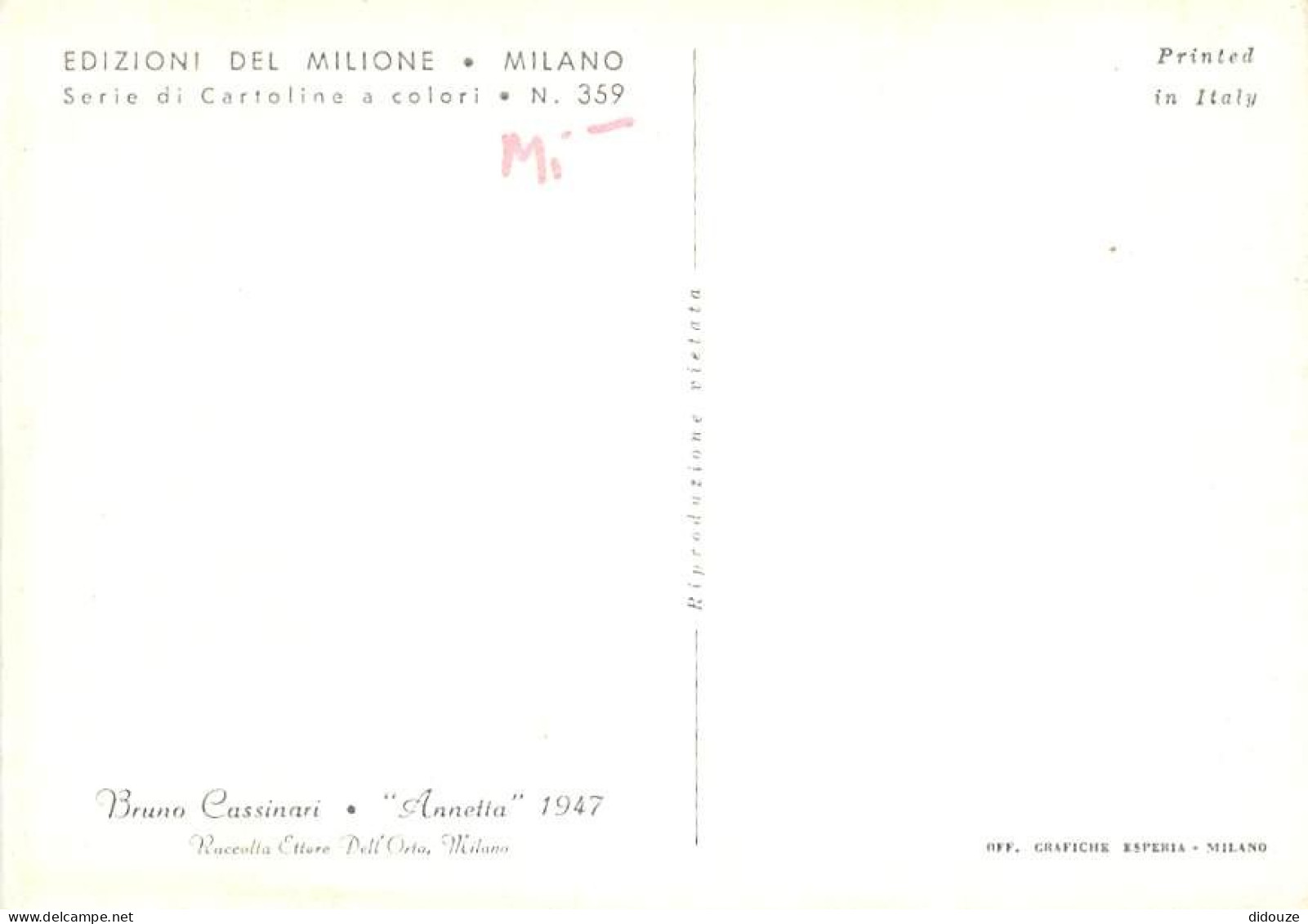 Art - Peinture - Bruno Cassinari - Annetta 1947 - CPM - Voir Scans Recto-Verso - Paintings