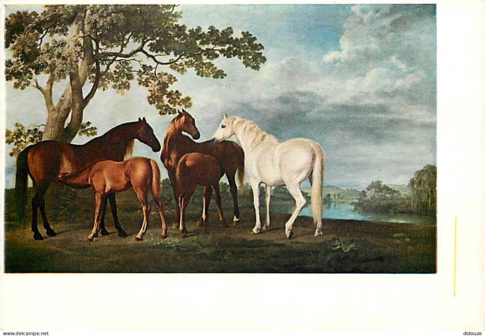 Format Spécial - 165 X 115 Mms - Animaux - Chevaux - Art Peinture - George Stubbs - Mares And Foals In A Landscape - Car - Horses