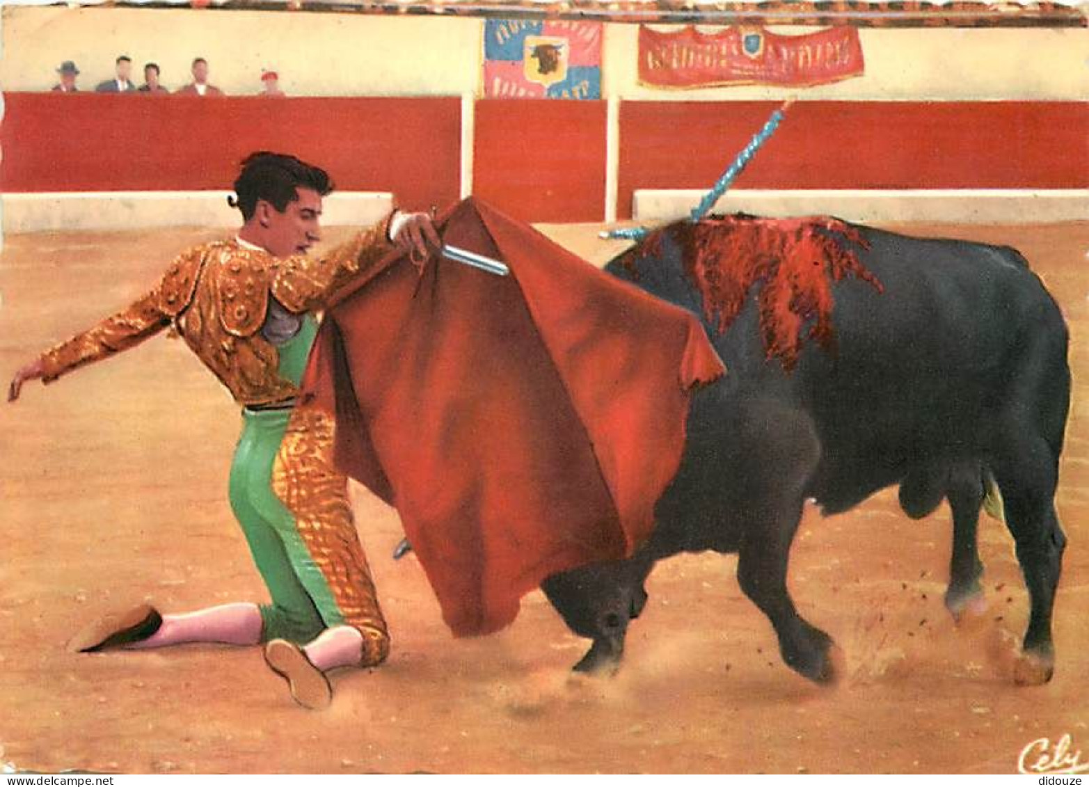 Corrida - Passe Aidée à Genoux - Pose Ayudado A Rodillas - Torero : Damaso Gomez - CPM - Voir Scans Recto-Verso - Corridas