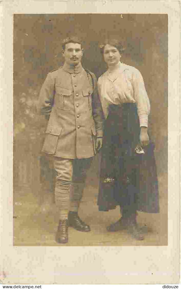 Couples - Carte Photo - Militaire - CPA - Voir Scans Recto-Verso - Paare