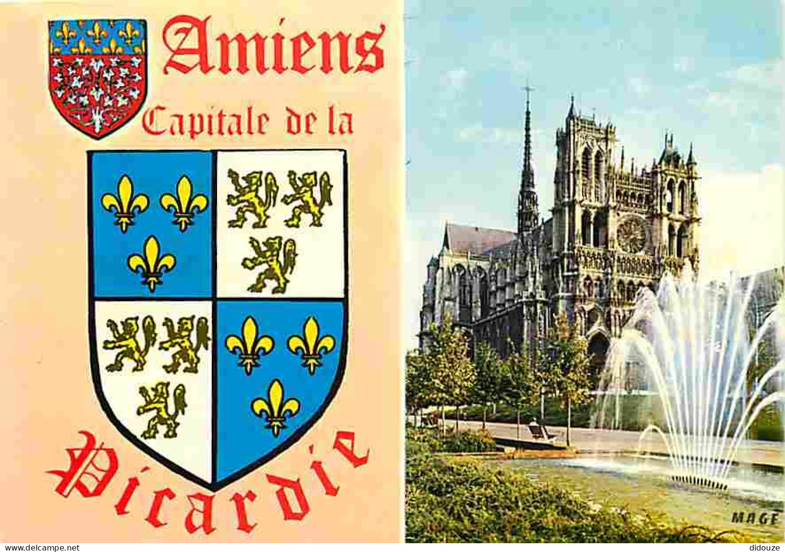 80 - Amiens - La Cathédrale Notre Dame - Blasons - CPM - Voir Scans Recto-Verso - Amiens