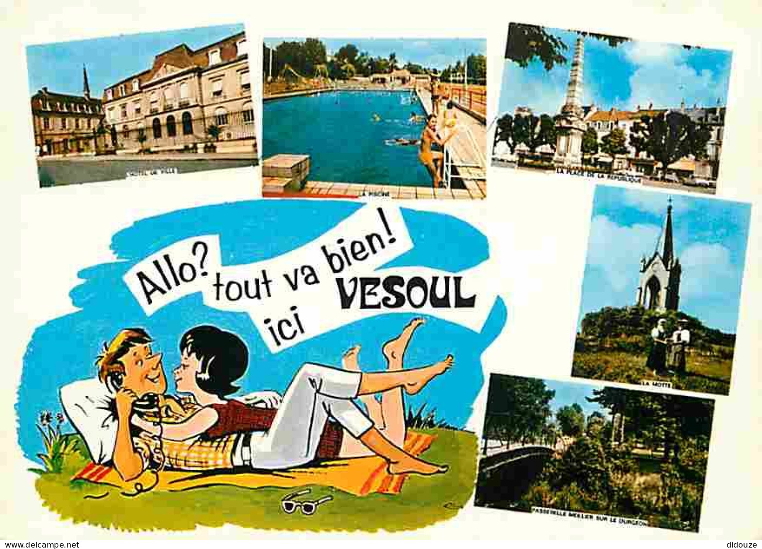 70 - Vesoul - Multivues - Dessin Humoristique - Piscine - Flamme Postale - CPM - Voir Scans Recto-Verso - Vesoul