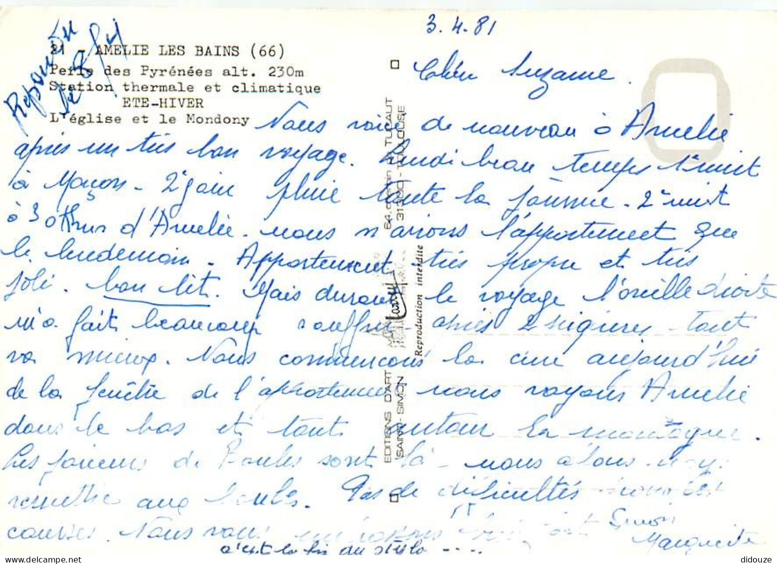 66 - Amélie Les Bains - L'église Et Le Mondony - CPM - Voir Scans Recto-Verso - Other & Unclassified