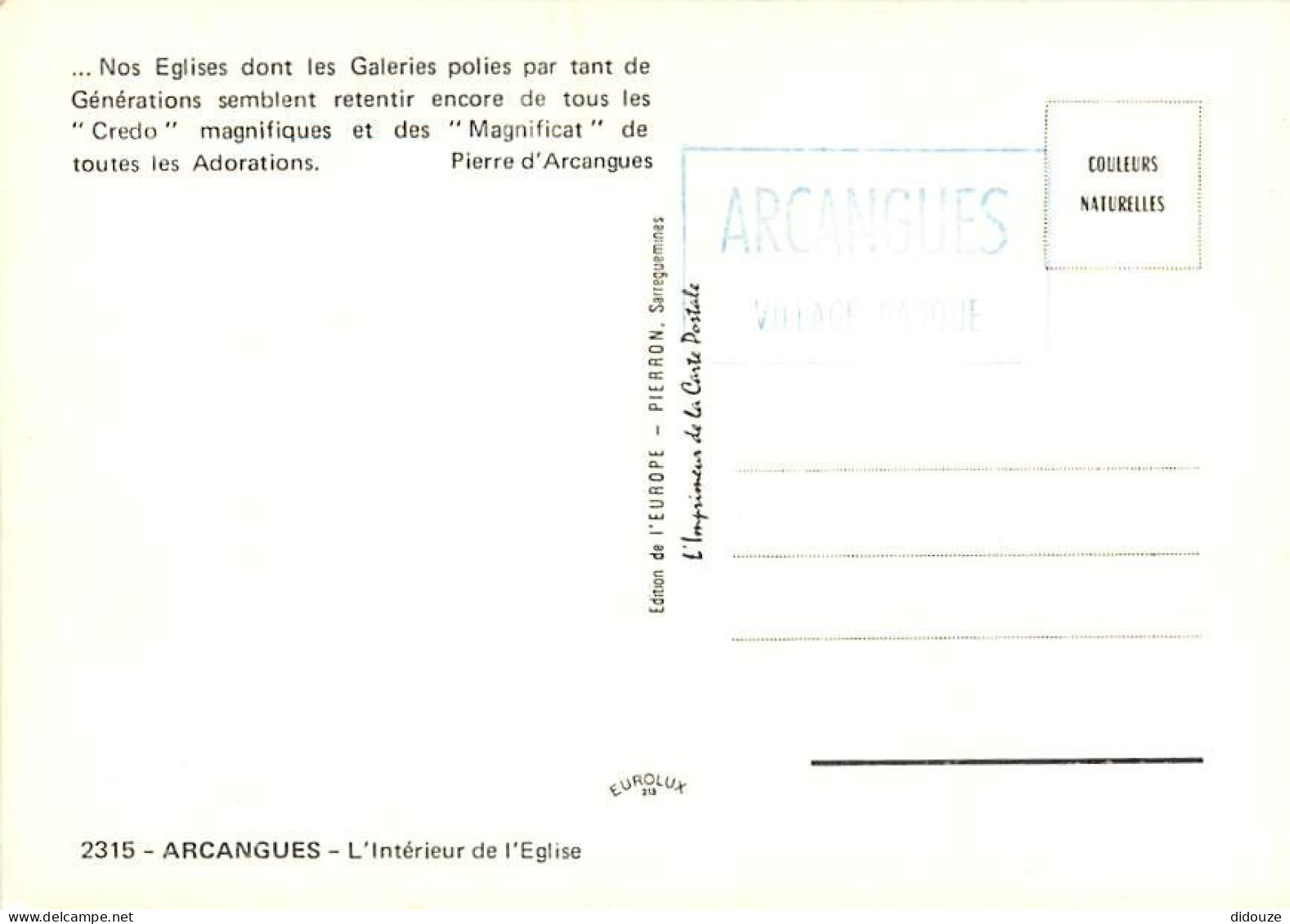 64 - Arcangues - L'Intérieur De L'Eglisee Saint-Jean-Baptiste - Carte Neuve - CPM - Voir Scans Recto-Verso - Other & Unclassified