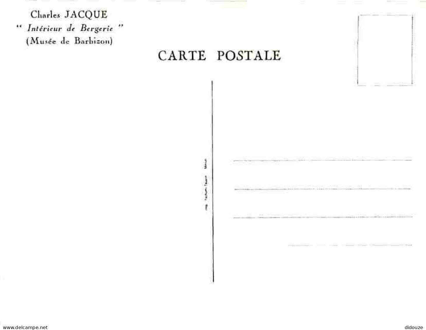 Art - Peinture - Charles Jacque - Intérieur De Bergerie - Carte Neuve - Musée De Barbizon - CPM - Voir Scans Recto-Verso - Peintures & Tableaux