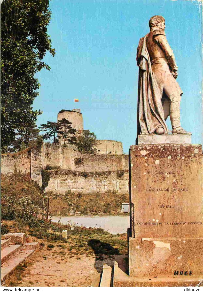 27 - Gisors - La Statue Du Général De Blanmont Et Le Château Fort Des 11 Et 12è Siècles Et Son Donjon - CPM - Voir Scans - Gisors