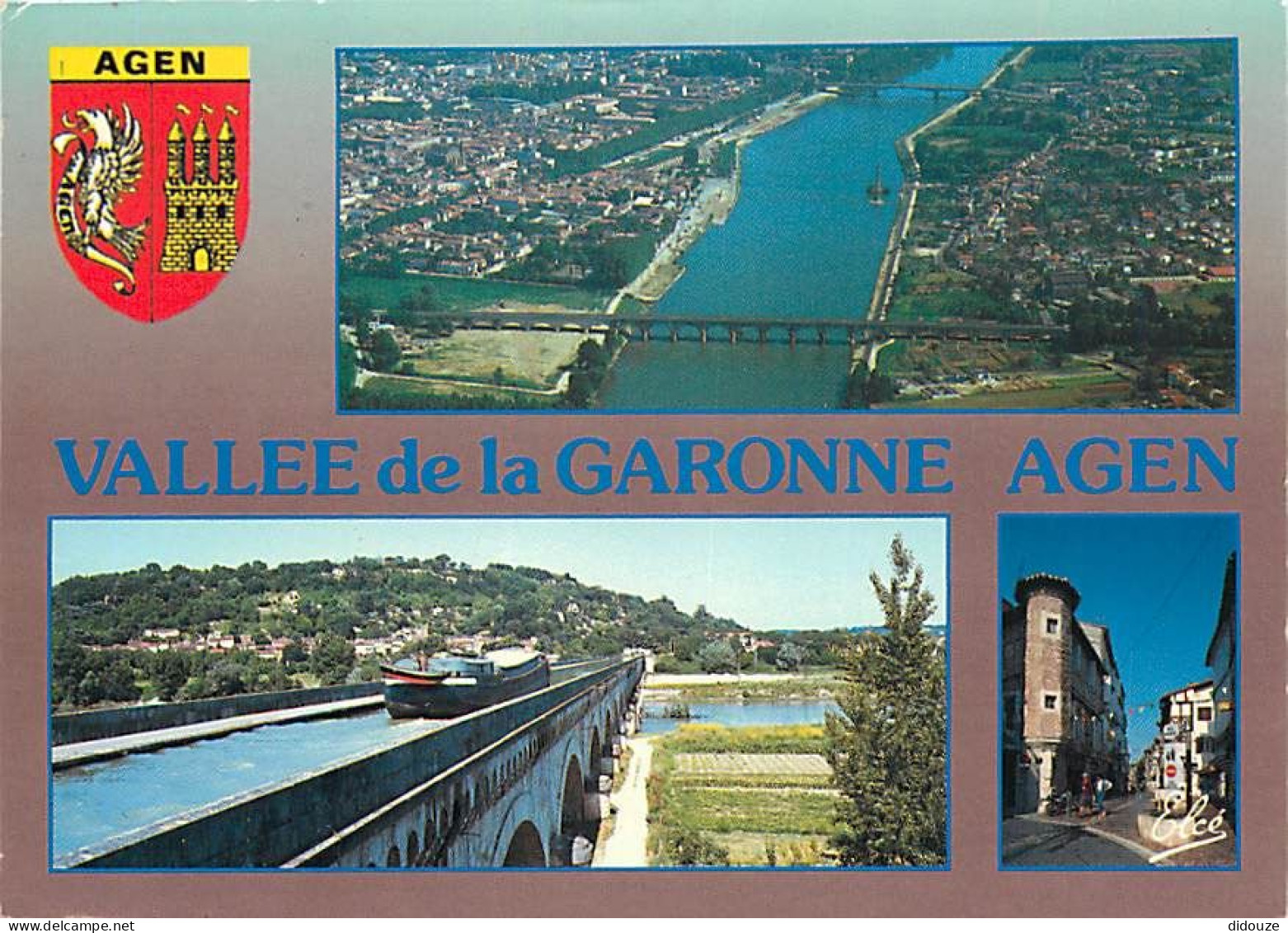 47 - Agen - Multivues - Péniche - Blasons - CPM - Voir Scans Recto-Verso - Agen