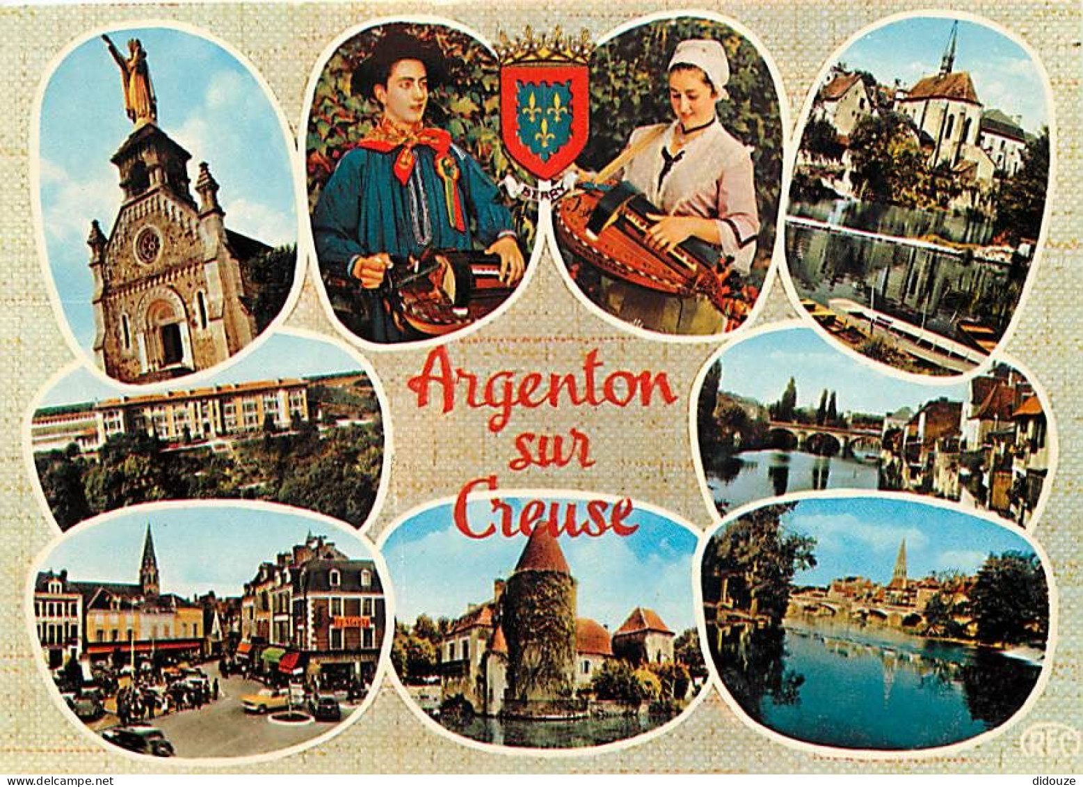 36 - Argenton Sur Creuse - Multivues - Folklore - Automobiles - Vielle - Blasons - Flamme Postale De Bonnat - CPM - Voir - Other & Unclassified