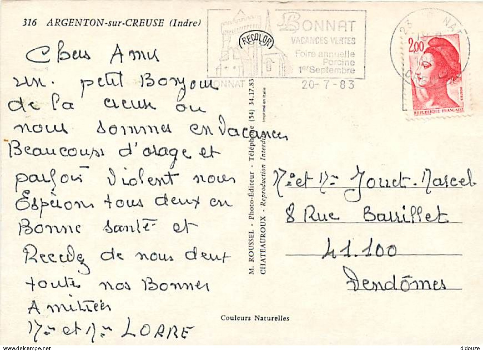 36 - Argenton Sur Creuse - Multivues - Folklore - Automobiles - Vielle - Blasons - Flamme Postale De Bonnat - CPM - Voir - Otros & Sin Clasificación