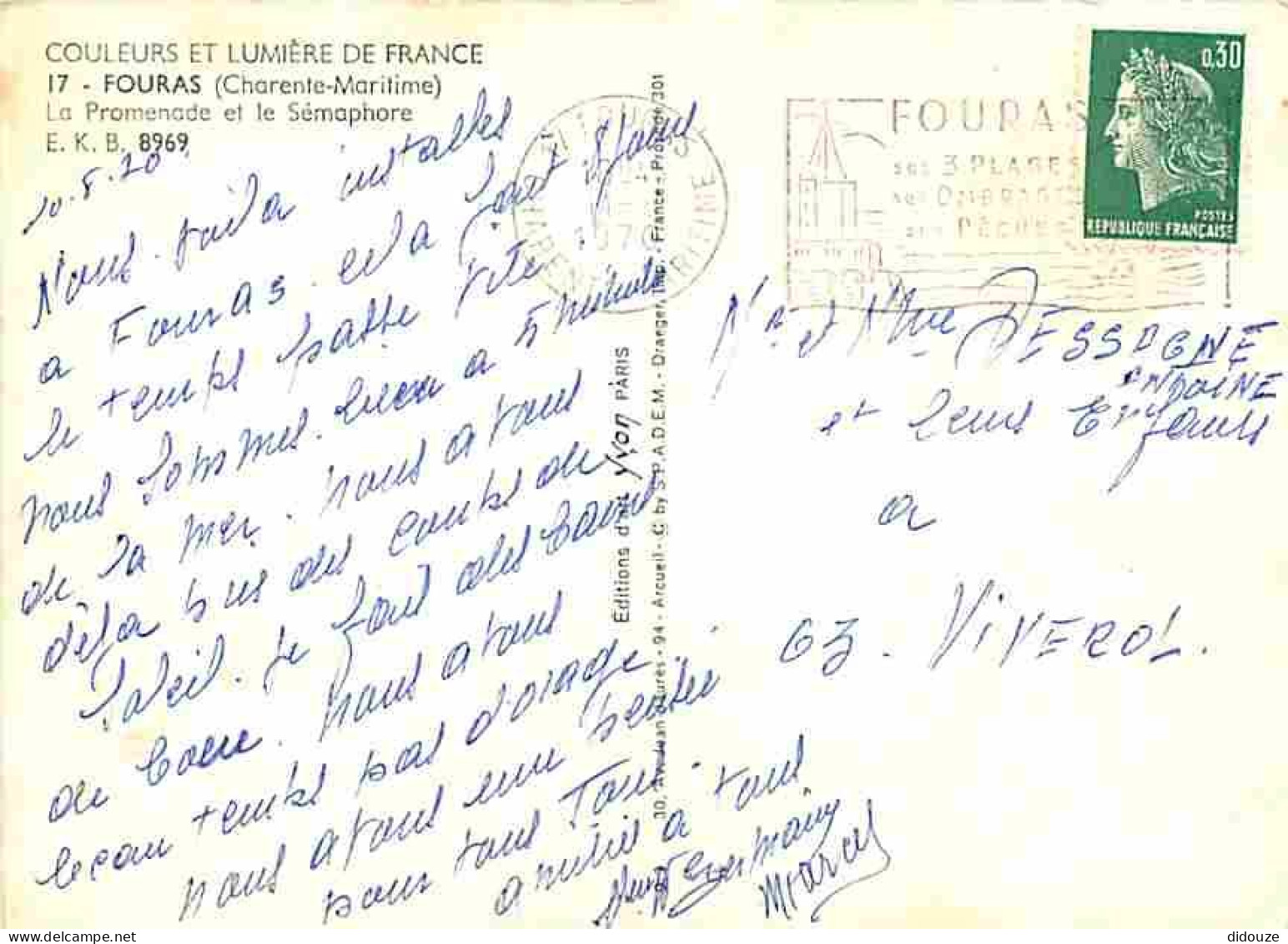 17 - Fouras - La Promenade Et Le Sémaphore - Flamme Postale - CPM - Voir Scans Recto-Verso - Fouras-les-Bains