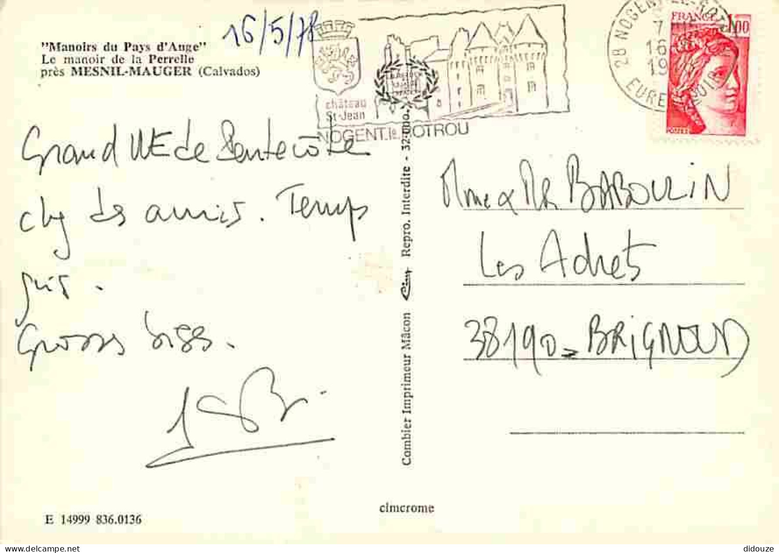 14 - Mesnil Mauger - Le Manoir Normand De La Perrelle - Pays D'Auge - Flamme Postale - CPM - Voir Scans Recto-Verso - Autres & Non Classés