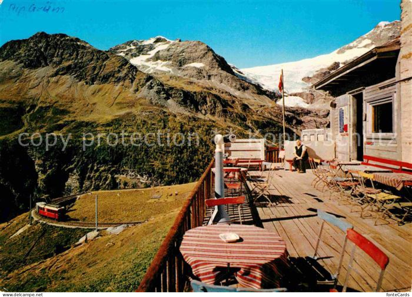 12678429 Alp Gruem Restaurant Fanconi Mit Palue Gletscher Und Piz-Palue Alp Grue - Autres & Non Classés