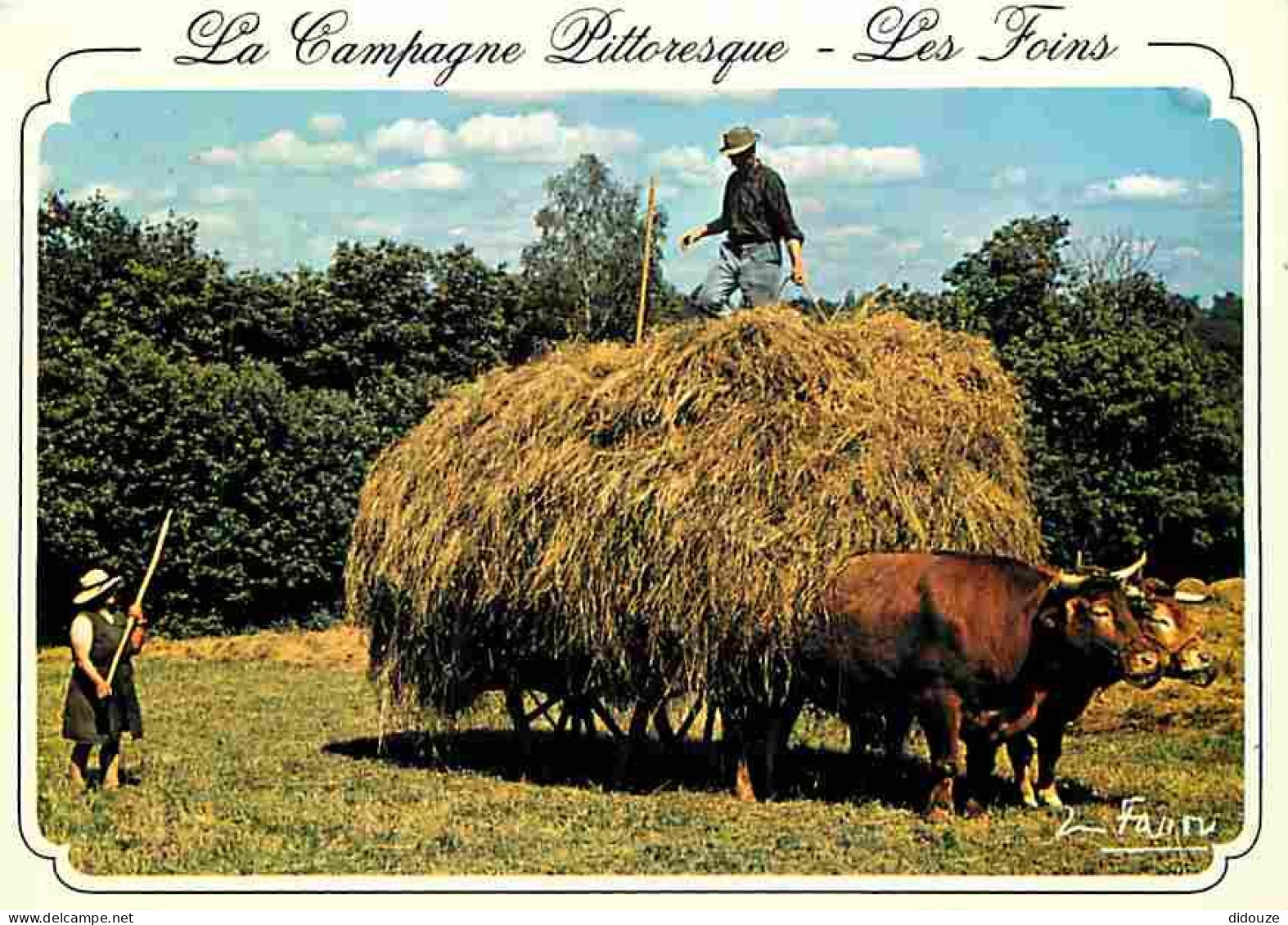 Animaux - Vaches - La Campagne Pittoresque - Les Foins - Attelage - Paysans - CPM - Voir Scans Recto-Verso - Cows