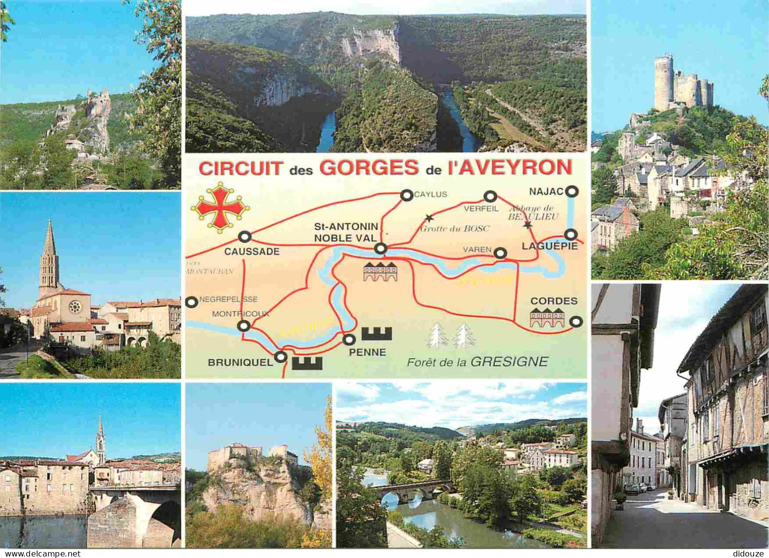 12 - Aveyron - Circuit Des Gorges De L'Aveyron - Multivues - Carte Géographique - CPM - Voir Scans Recto-Verso - Andere & Zonder Classificatie