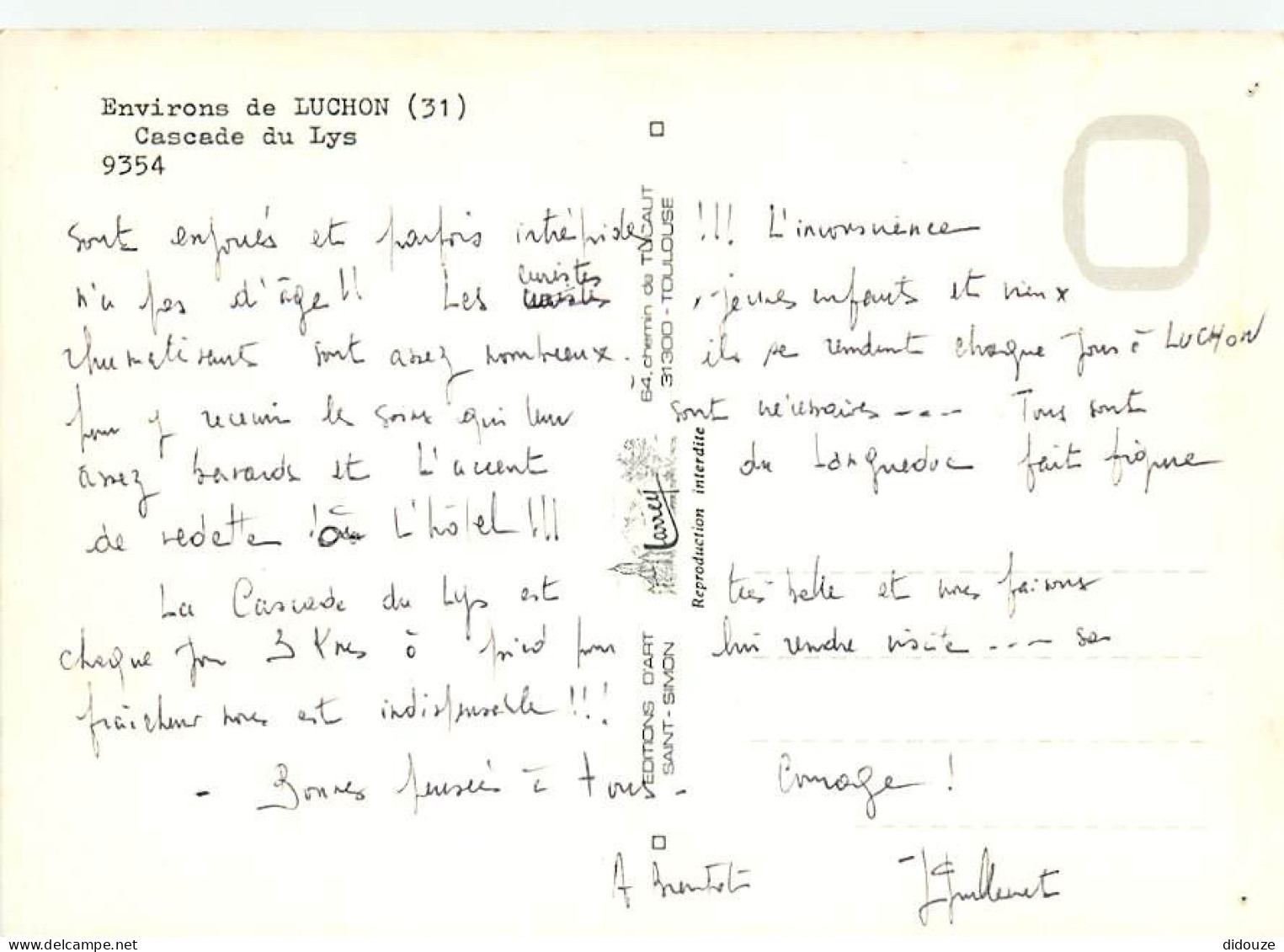 31 - Haute Garonne - Cascade Du Lys - CPM - Voir Scans Recto-Verso - Other & Unclassified