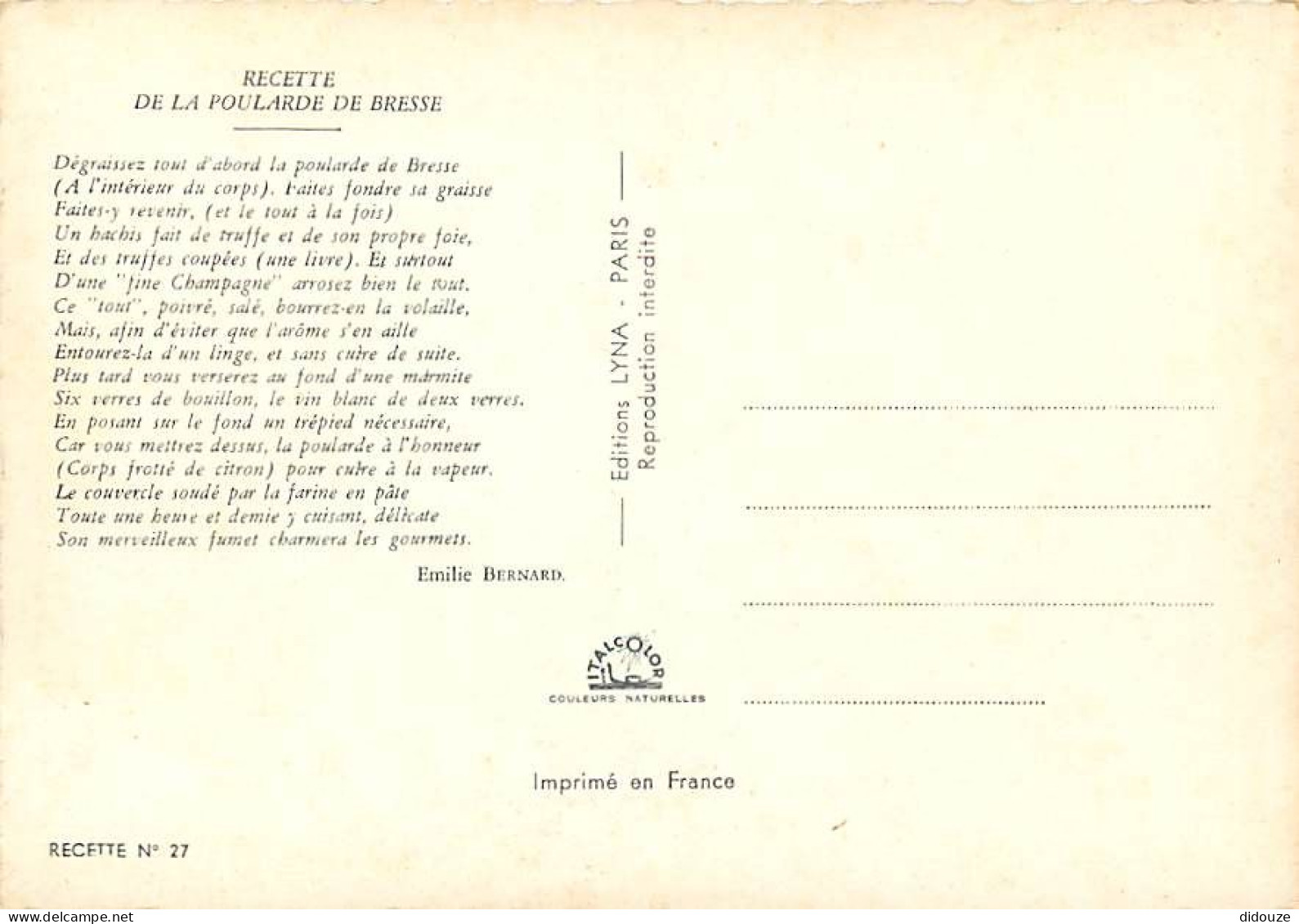 Recettes De Cuisine - Gastronomie - CPM - Voir Scans Recto-Verso - Recettes (cuisine)