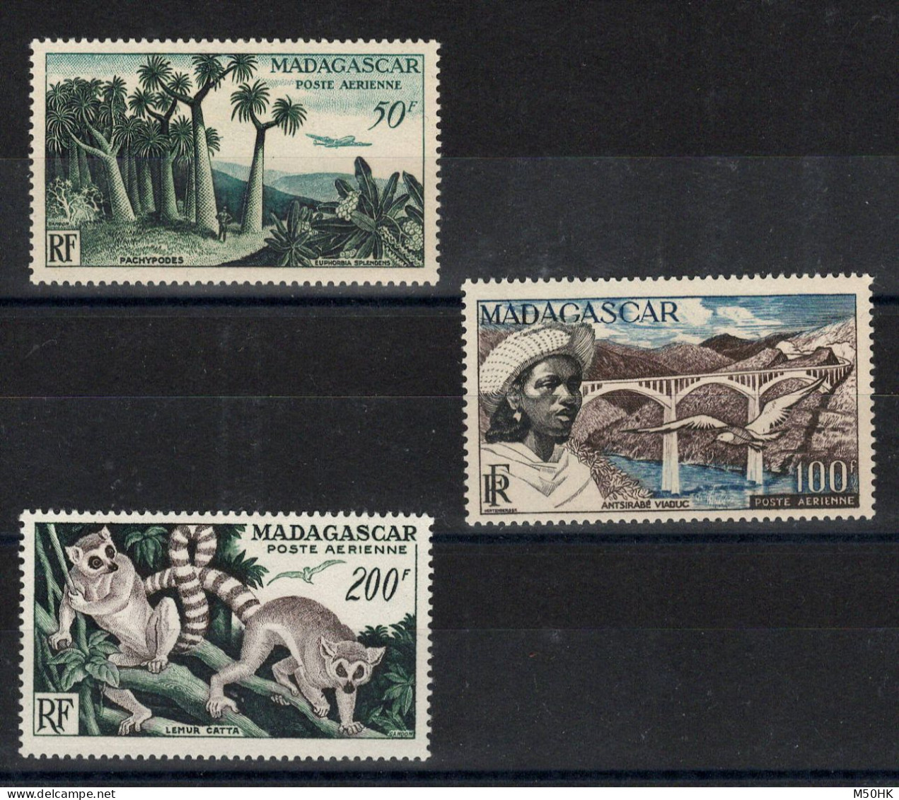Madagascar - YV PA 75 / 76 / 77 N* (trace) MLH Complete , Cote 48 Euros - Airmail