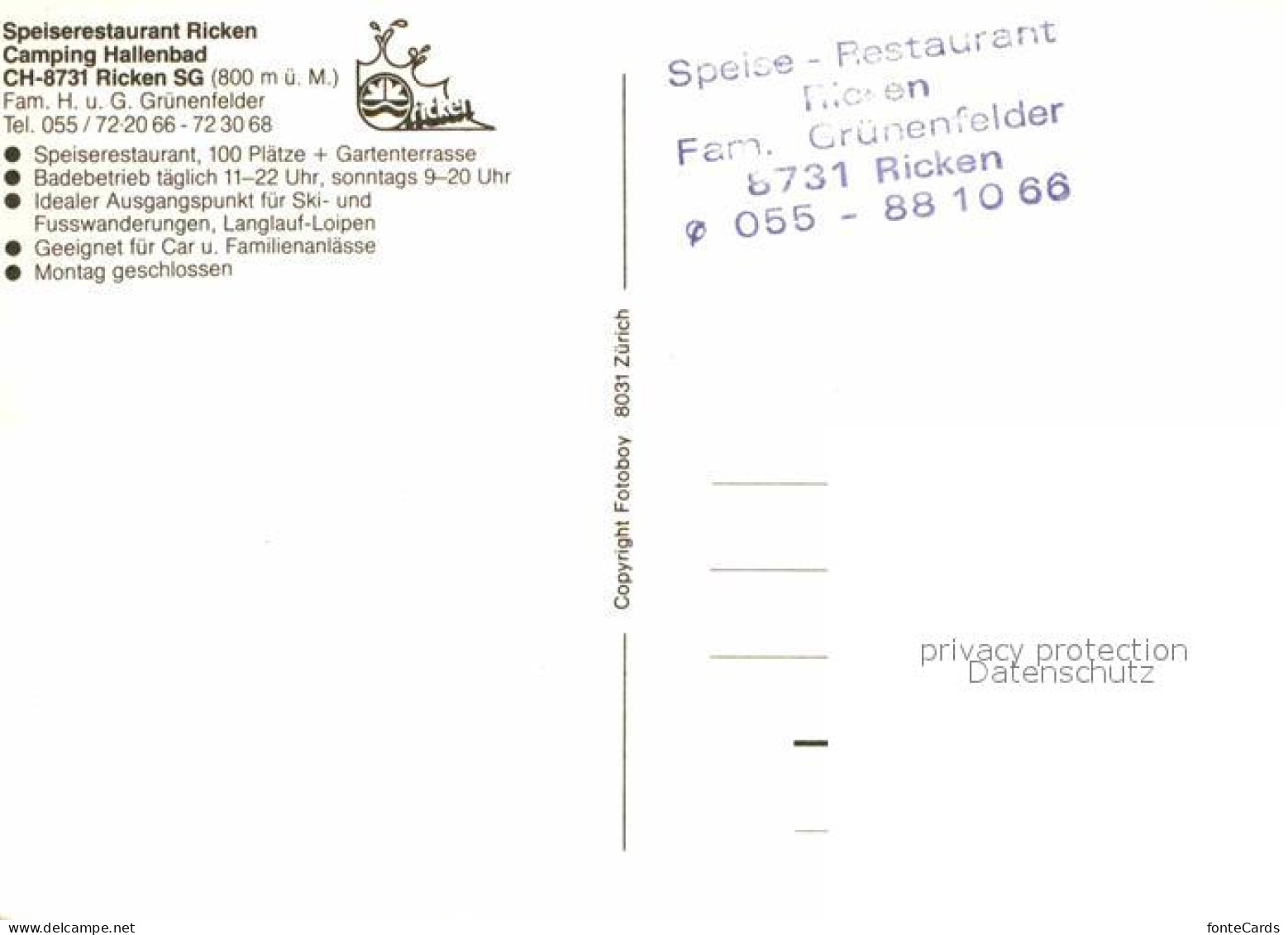 12678167 Ricken Toggenburg Speiserestaurant Camping Hallenbad Ortsansicht  - Autres & Non Classés