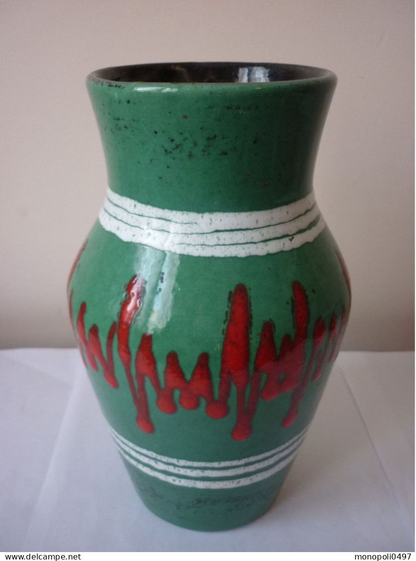 Vase West Germany - Scheurich - Vert Rouge Et Blanc - Sonstige & Ohne Zuordnung