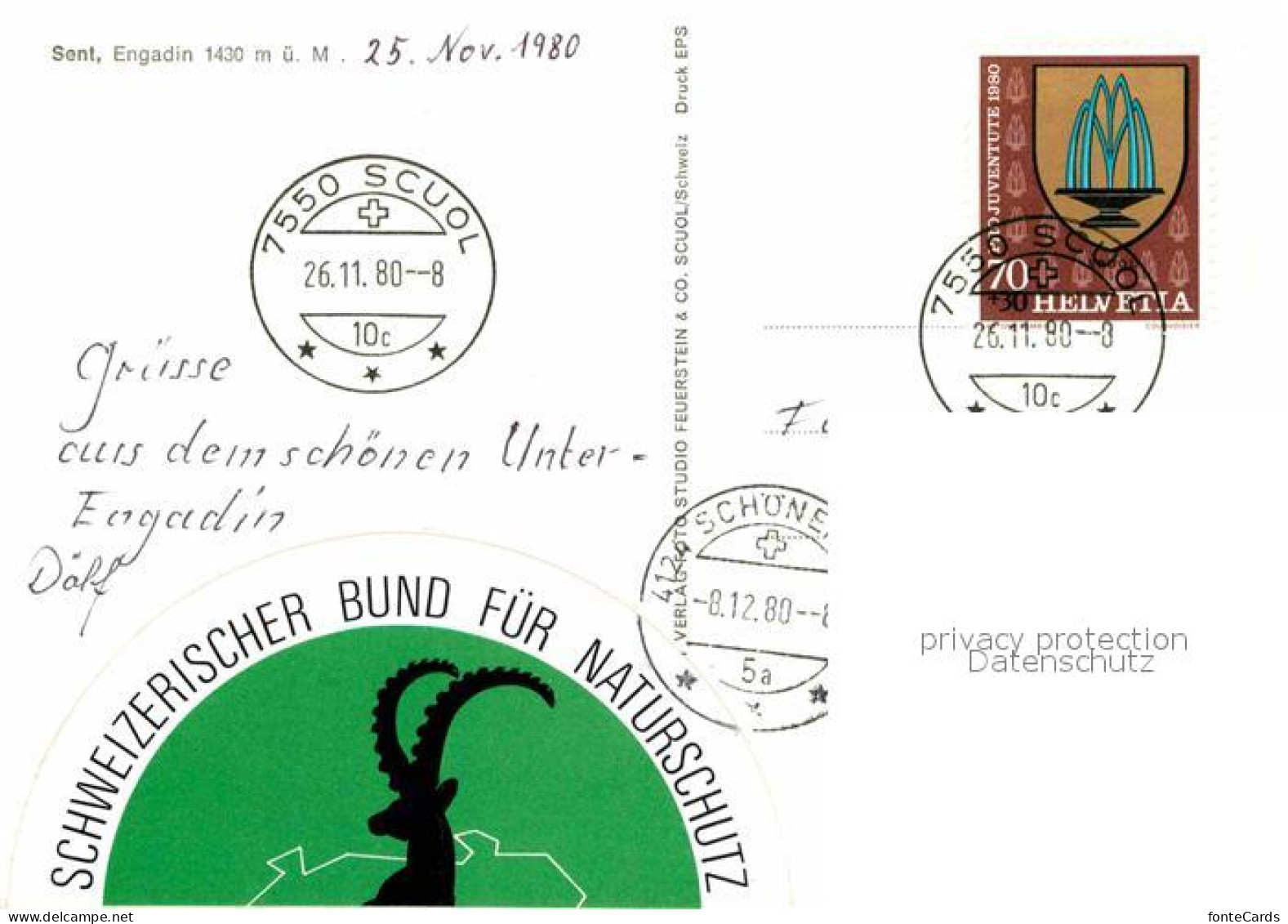 12677297 Sent Schweizerischer Bund Fuer Naturschutz Sent - Autres & Non Classés